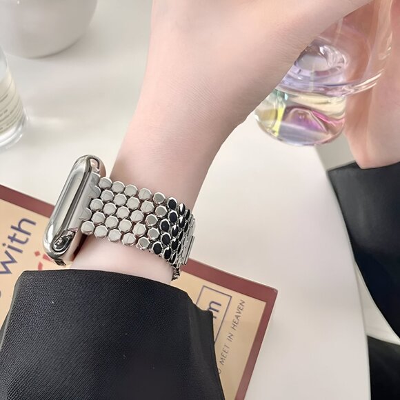 Adjustable Stainless Straps Watch Band For Apple Watch - Silver - Picture 5 of 7